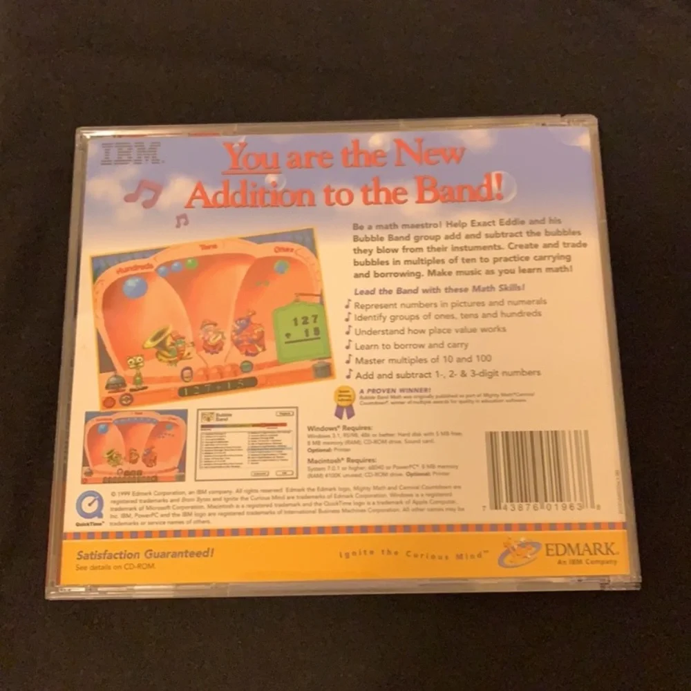 Vintage Bubble Band Math CD game